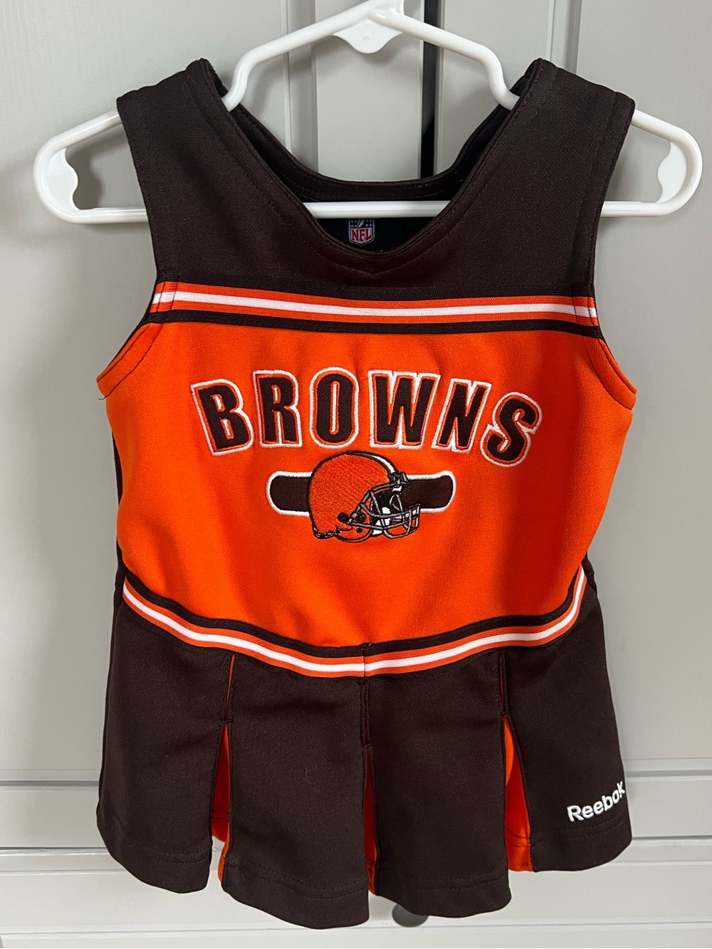 Reebok Girls' Orange and Brown Browns Cheer Tank Dress
